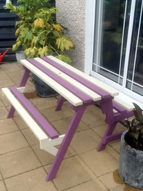 Folding bench to table 2 in 1