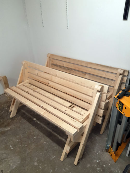 Folding bench to table 2 in 1 