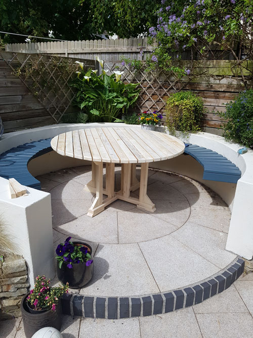 One-off Custom made round garden table