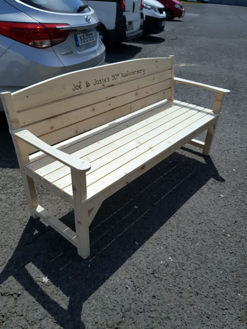 One-off Custom made personalised garden bench  